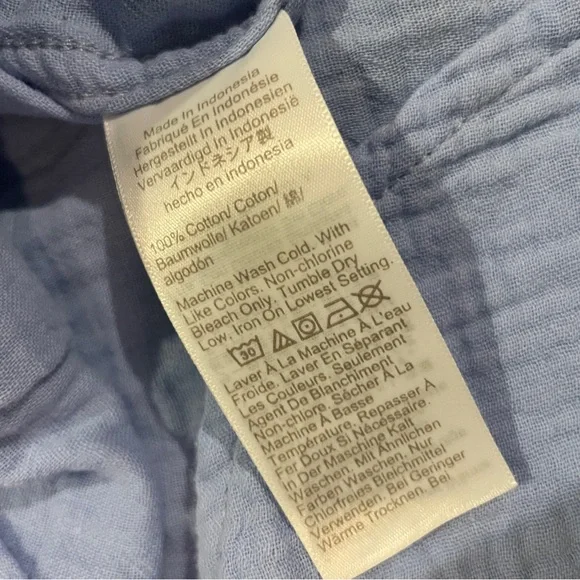 J.Crew Blue Cotton Gauze Button Down Shirt Size Small - Picture 6 of 11